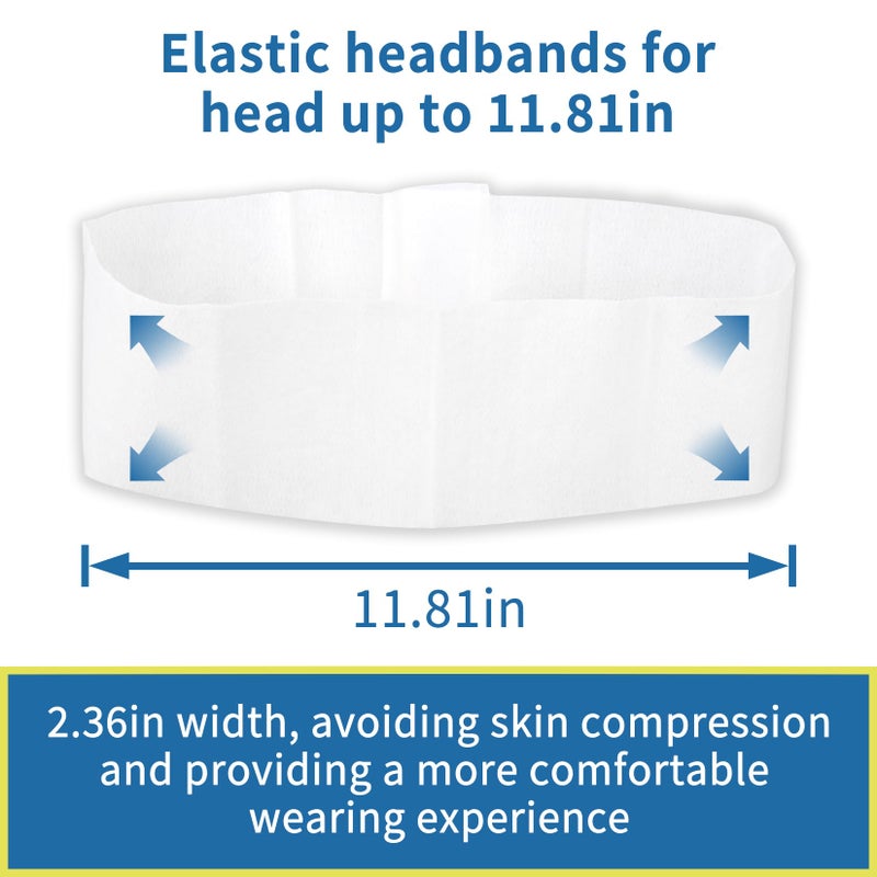 RAQEHO 50pcs Disposable Headbands for Spa - Non Slip Elastic Spa Facial Head Bands Bulk Head Wrap Hair Bands For Women'S Hair Skincare Washing Face Makeup Facial Tools Esthetician Supplies Adjustable - Image 2