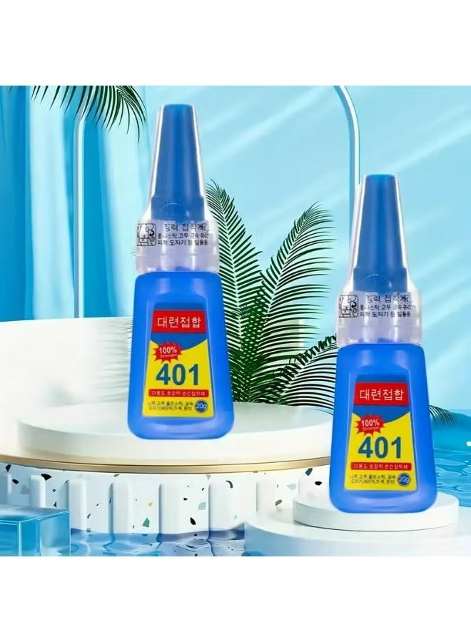 Manicure No-Bake Quick-Dry Multifunctional 20g Glue, 401 Super Strong Gel Adhesive, Suitable for Fake Nails and Patches - Image 3