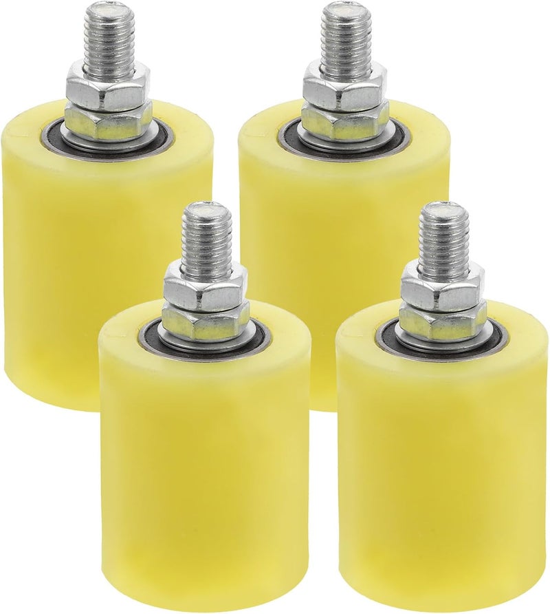 4pcs Nylon Sliding Gate Roller Guide Wheels for Electric Gate, 50x60mm Yellow Door Pulley Replacement, Smooth Sliding Fence Rollers for Outdoor Use - Image 1