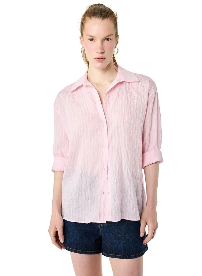 كوتون Striped Oversize Shirt