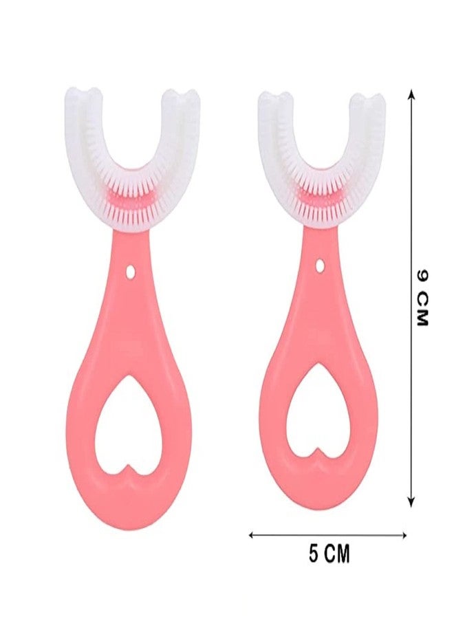 Wavva 4 Pack U Shaped Manual Toothbrush Kids, Kids Toothbrushes Soft Silicone Brush Head Whole Mouth Toothbrush With Handle 360 ° Oral Teeth Cleaning Design For Toddler Toothbrush Age 2-6,Multicolor - Image 2