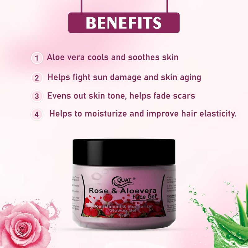 Quat Rose Aloe vera gel 100gm - Image 2