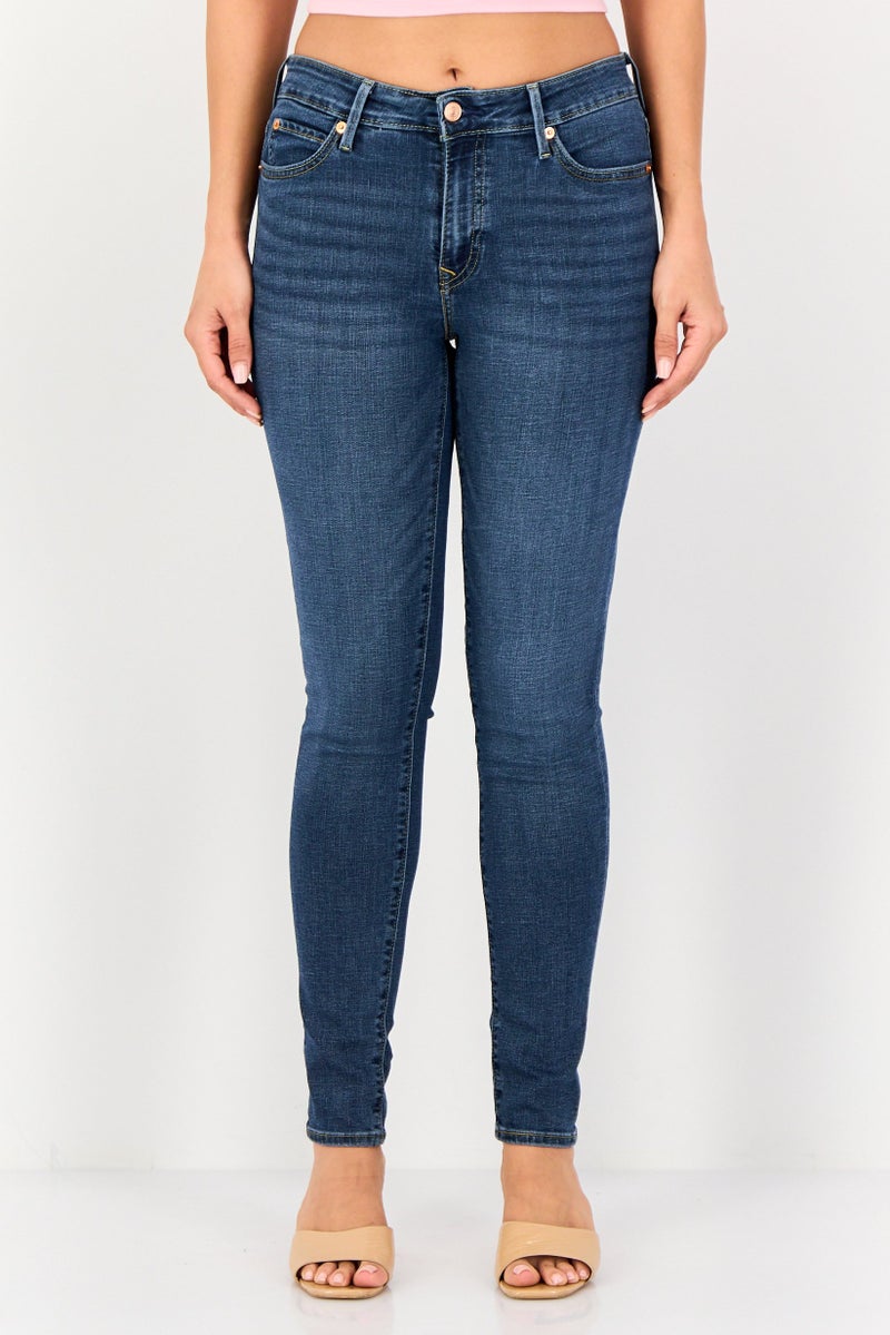 Levi's Women 711 Skinny Fit Washed Stretchable Denim Jeans, Blue - Image 1