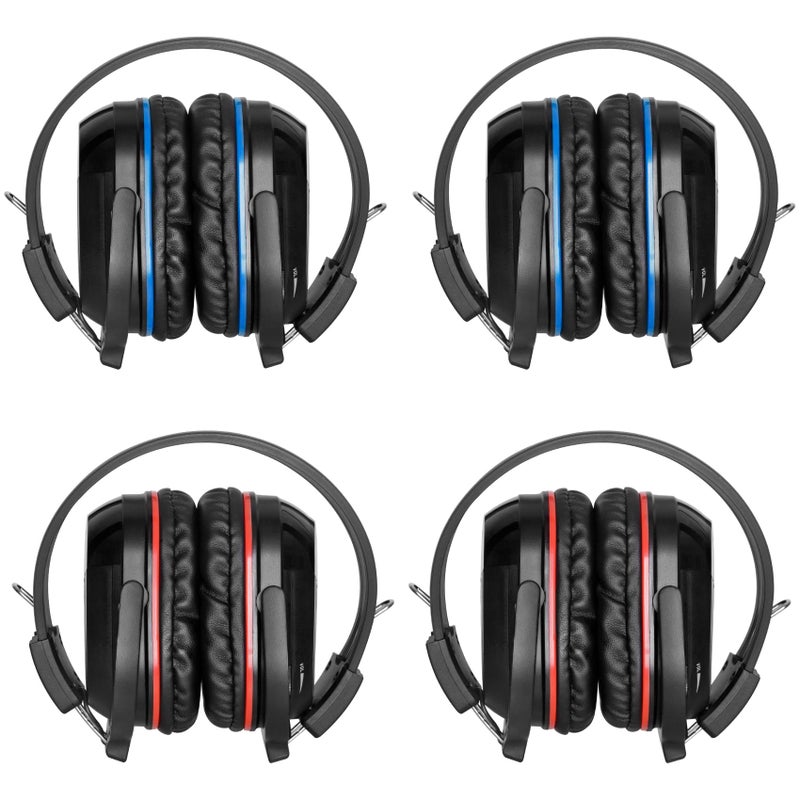 SIMOLIO 4 Pack IR Headphones for Car DVD, Wireless Car Headphone for Kids, Not Bluetooth, Dual Channel Universal Infrared Headphonefor uConnect VES, Dodge, Honda Odyssey, Town and Country, GMC Yukon - Image 1