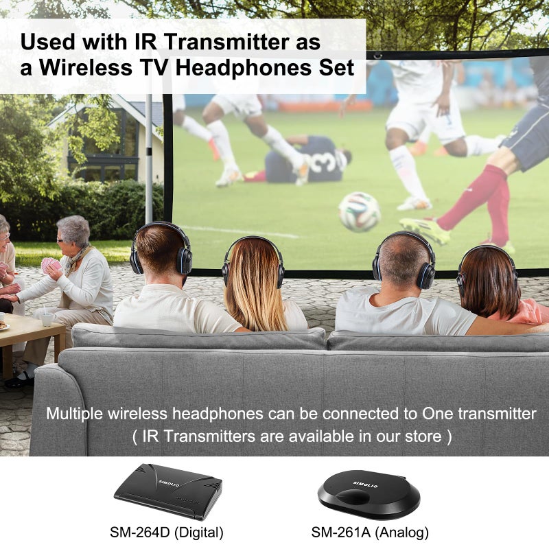 SIMOLIO 4 Pack IR Headphones for Car DVD, Wireless Car Headphone for Kids, Not Bluetooth, Dual Channel Universal Infrared Headphonefor uConnect VES, Dodge, Honda Odyssey, Town and Country, GMC Yukon - Image 5