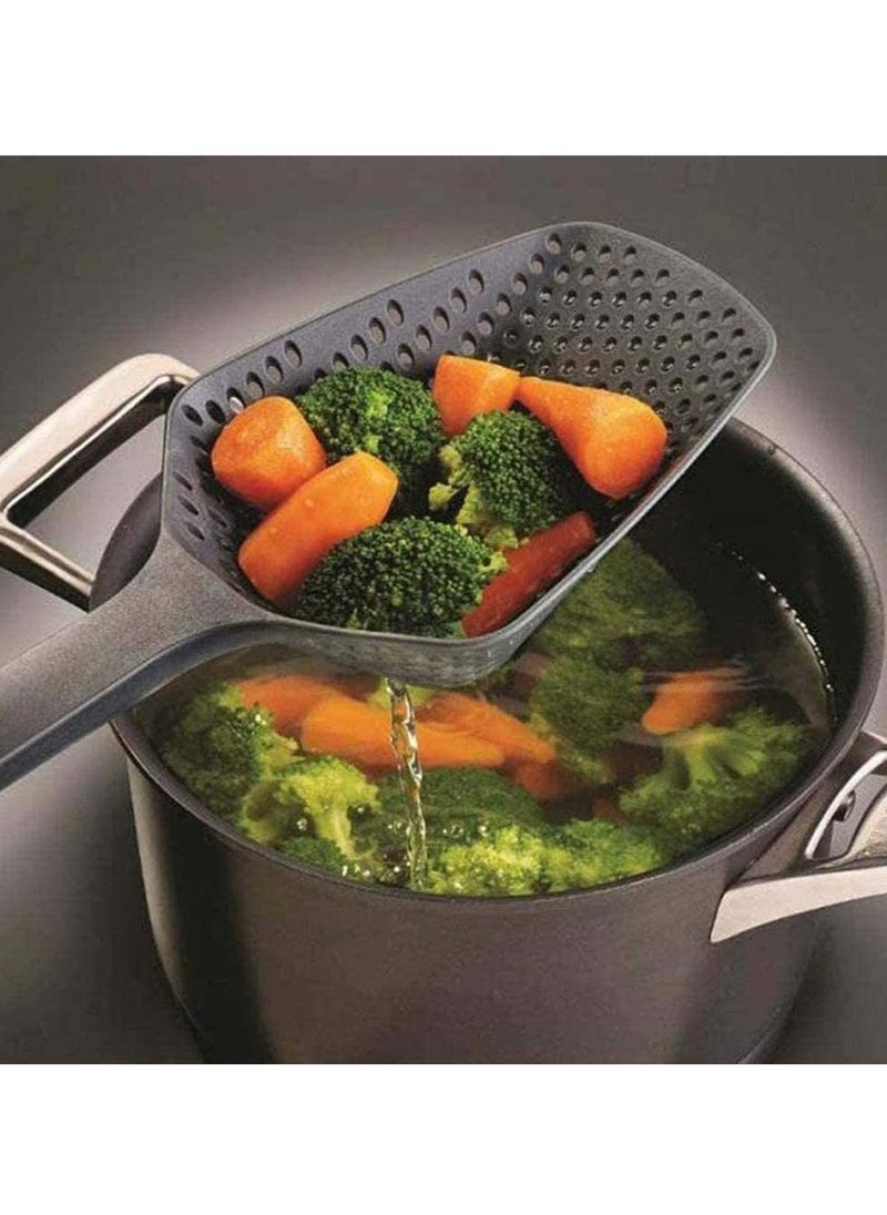 SYOSI Kitchen Strainer Scoop Skimmer Spoon with Long Handle for Water Leaking Cooking Baking Supplies Drain Shovel Strainers Shovels Ice  - Image 4