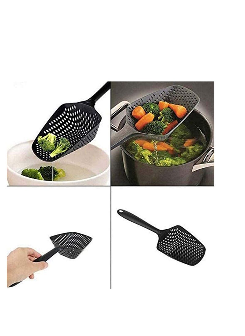 SYOSI Kitchen Strainer Scoop Skimmer Spoon with Long Handle for Water Leaking Cooking Baking Supplies Drain Shovel Strainers Shovels Ice  - Image 2