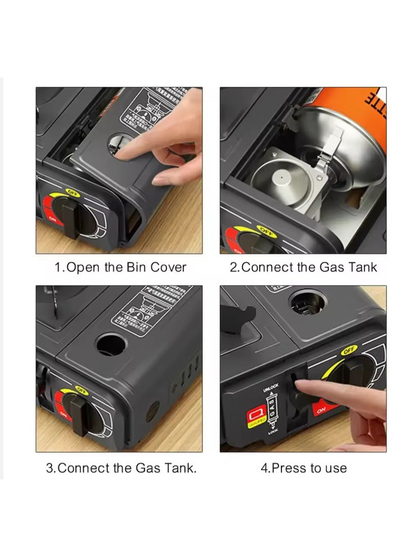 "موقد غاز محمول للتخييم والمنزل - صغير الحجم ومتين | أفضل موقد غاز للطهي في الهواء الطلق" - Image 5