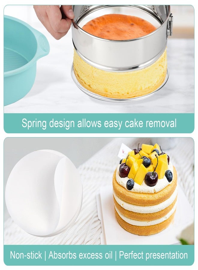 Spmarkt 10-inch Stainless Steel Springform Pan with Silicone Protector, Removable Bottom, Parchment Paper, Decorating Kit Piping Bags and Tips- Great for Birthday Parties - Image 3