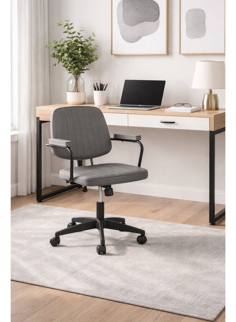 Creative Ergonomic Computer Office Chair with Adjustable High Back, Fabric Swivel Office Chair with Armrests - Image 2