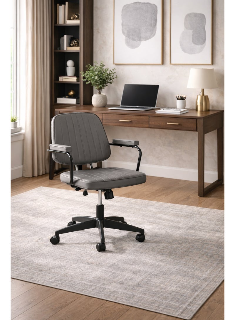 Creative Ergonomic Computer Office Chair with Adjustable High Back, Fabric Swivel Office Chair with Armrests - Image 4