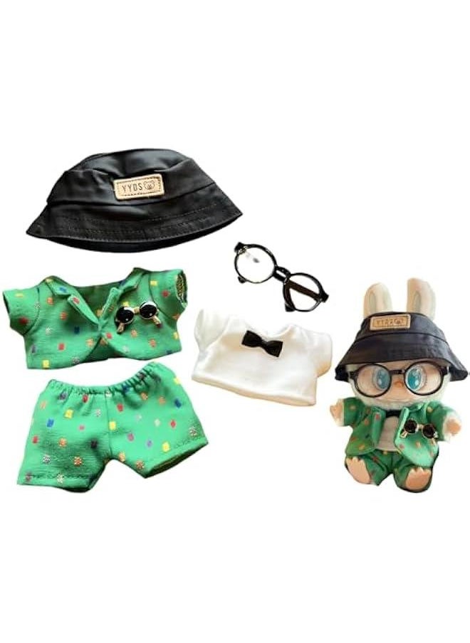 General Labubu Keychain Dress-up Set with 5 Stylish Outfits for 15cm-17cm Doll, Cool Accessories and Replacement Clothes  - Image 1