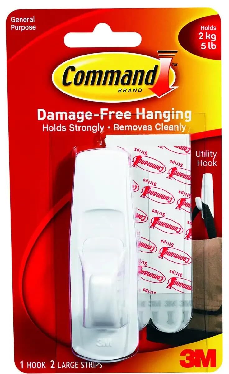 Command Command Large Utility Hook White 1Hook 2Strips 17003ES - Image 1