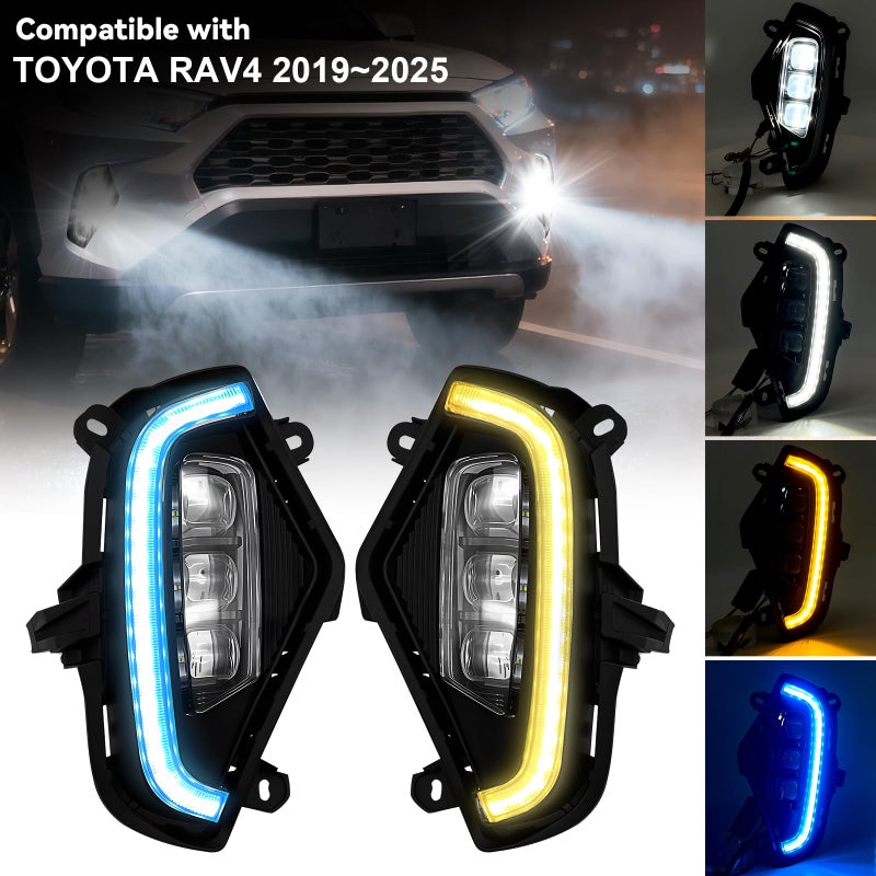 Shocklight LED Fog Lights Replacement for Toyota RAV4 2019 2020 2021 2022 Fog Lamps With Daytime Running Lights And Turn Signal Lamps - Image 4
