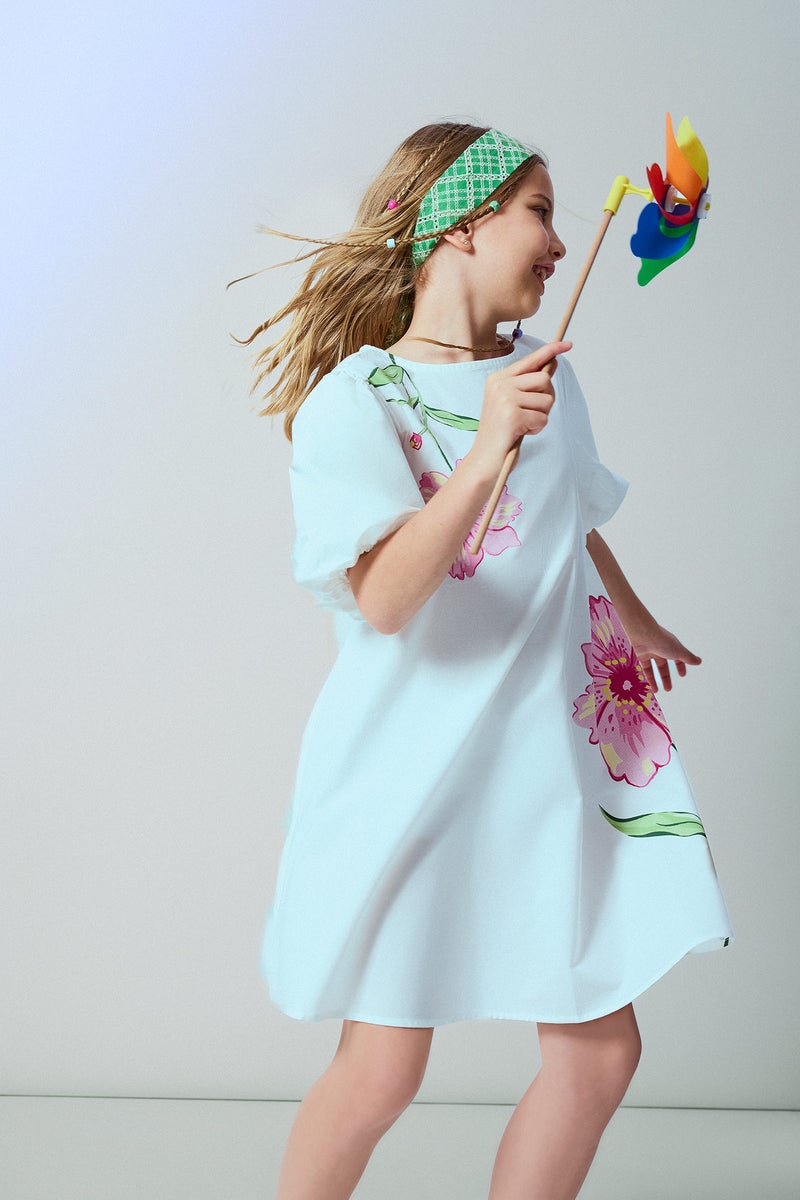 DeFacto White Girl Girl Short Sleeve Woven Dress Casual - Image 3