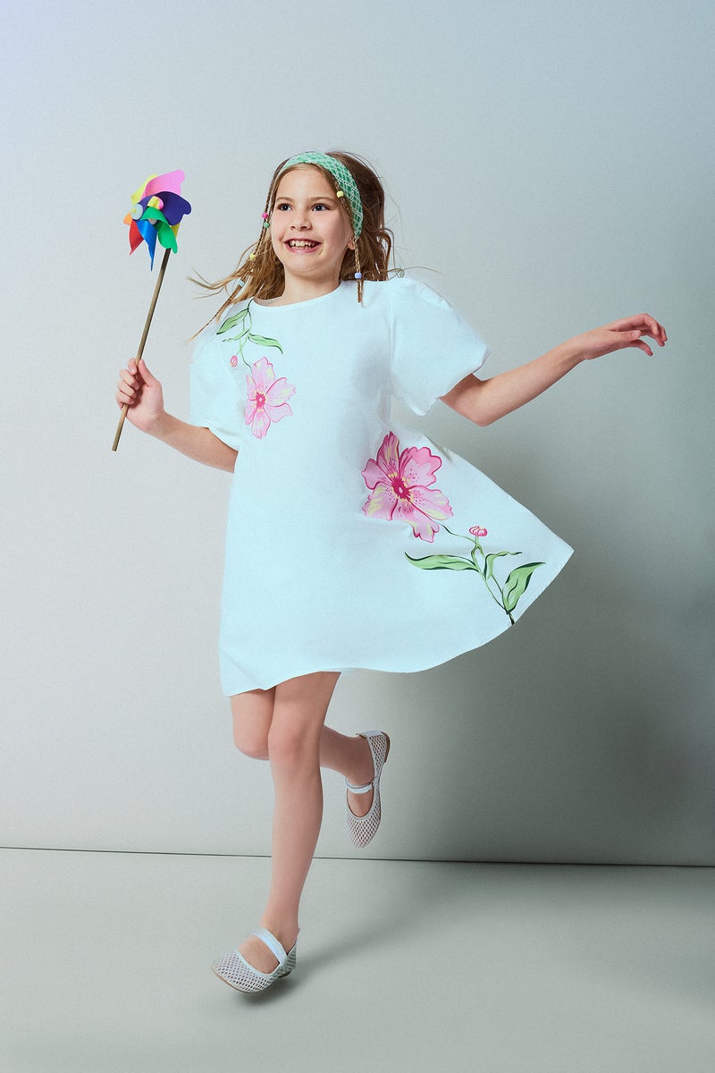 DeFacto White Girl Girl Short Sleeve Woven Dress Casual - Image 2