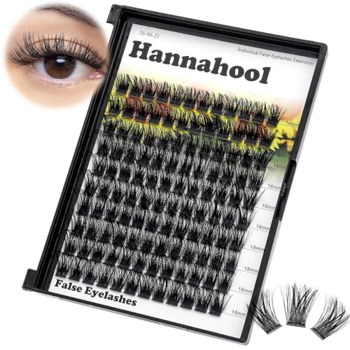 Hannahool Large PackDIY Eye Lashes Extensions 120pcs Wide Stem Cluster Eyelashes Mixed 10121416mm141618mm121416mm Individual False Eyelashes Dramatic Look mixed 141618mm - Image 2