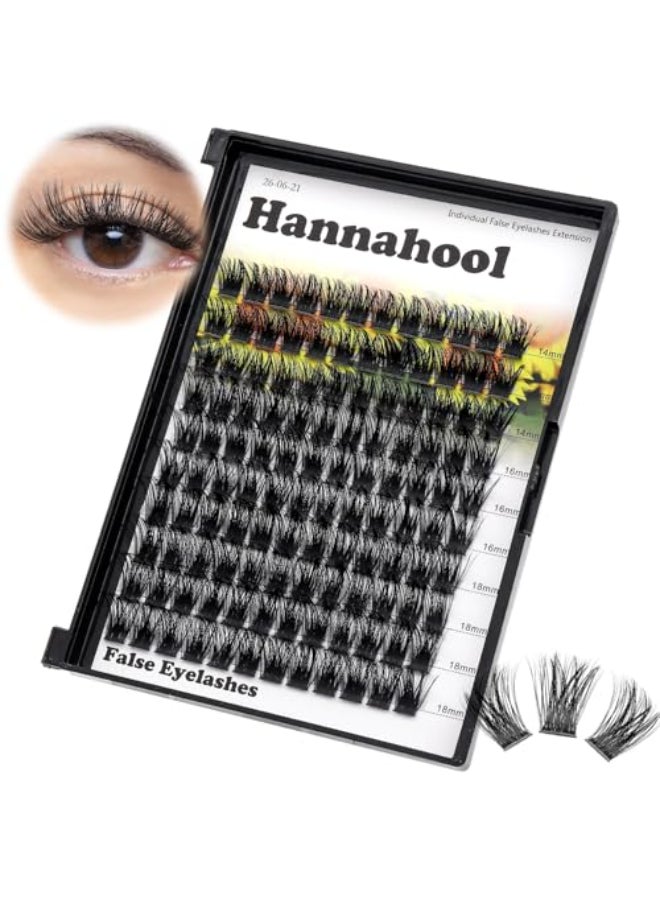 Hannahool Large PackDIY Eye Lashes Extensions 120pcs Wide Stem Cluster Eyelashes Mixed 10121416mm141618mm121416mm Individual False Eyelashes Dramatic Look mixed 141618mm - Image 1