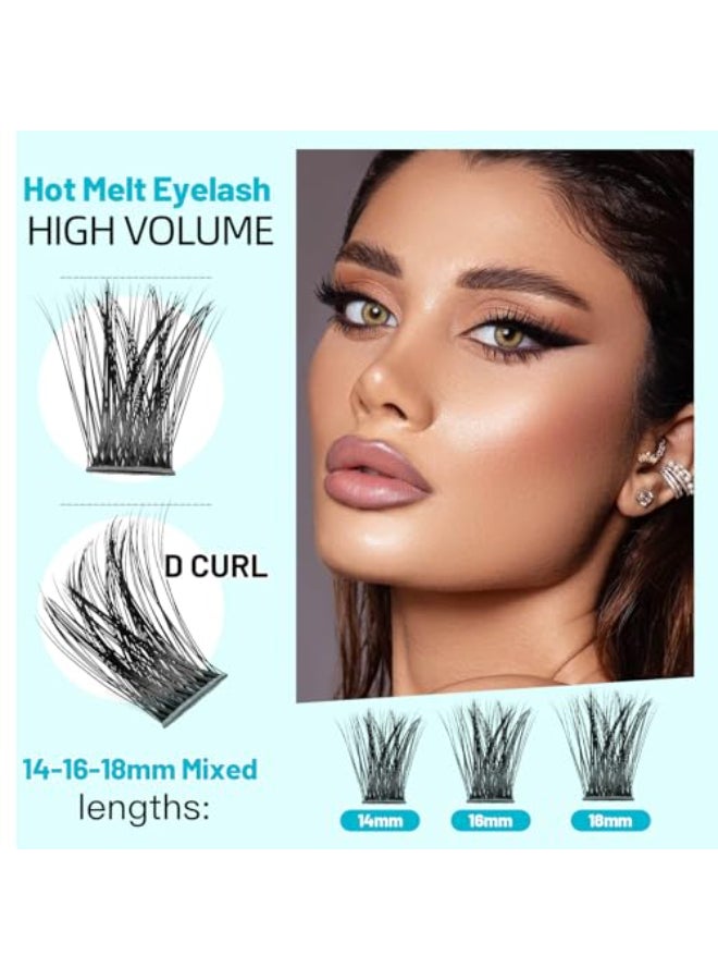 Hannahool Large PackDIY Eye Lashes Extensions 120pcs Wide Stem Cluster Eyelashes Mixed 10121416mm141618mm121416mm Individual False Eyelashes Dramatic Look mixed 141618mm - Image 4