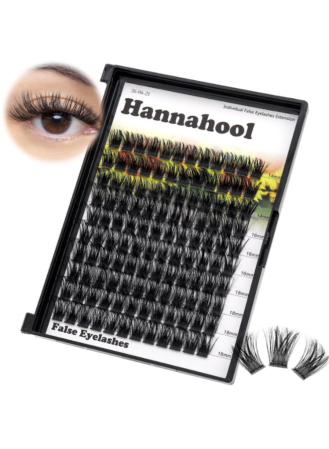 Hannahool Large PackDIY Eye Lashes Extensions 120pcs Wide Stem Cluster Eyelashes Mixed 10121416mm141618mm121416mm Individual False Eyelashes Dramatic Look mixed 141618mm - Image 3