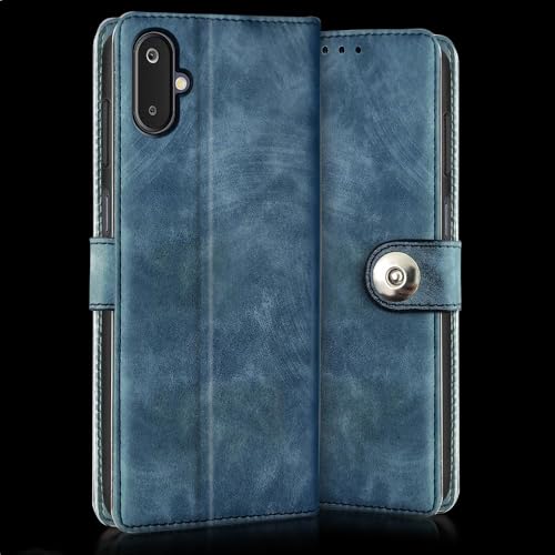 WOW IMAGINE Shock Proof Flip Cover Back Case for Samsung Galaxy M06 5G | Galaxy F06 5G (Magnetic Button Flip Case | Wallet Pockets & Stand | Leather Finish | Aquamarine) - Image 2