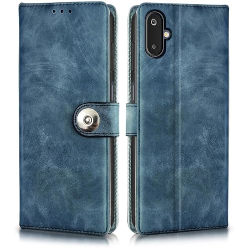 WOW IMAGINE Shock Proof Flip Cover Back Case for Samsung Galaxy M06 5G | Galaxy F06 5G (Magnetic Button Flip Case | Wallet Pockets & Stand | Leather Finish | Aquamarine) - Image 1