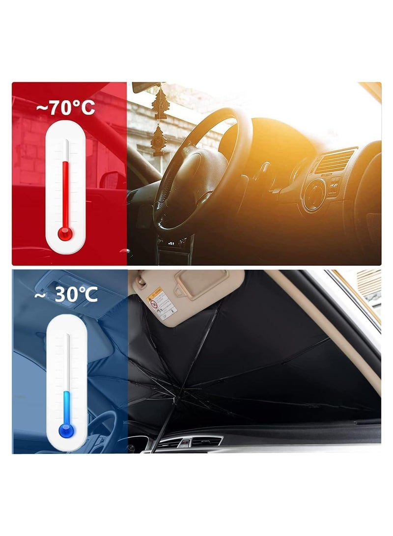 Car Sun Shade for Car Front Windshield, Car Umbrella Sun Shade Cover, Foldable UV Reflector And Heat, Sunshade for Cars, Fits Most Vans SUVS - Image 5