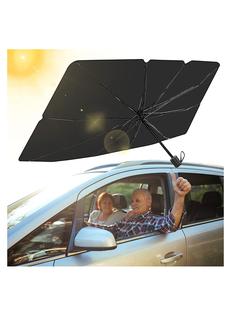 Car Sun Shade for Car Front Windshield, Car Umbrella Sun Shade Cover, Foldable UV Reflector And Heat, Sunshade for Cars, Fits Most Vans SUVS - Image 3