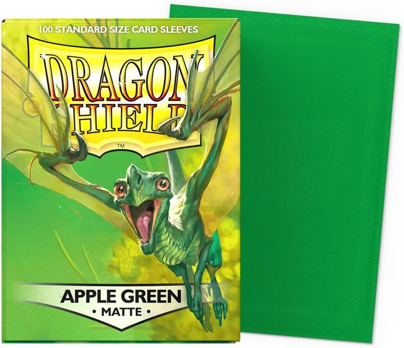 دراجون شيلد | Standard Size Card Matte Sleeves | 100 CT - Smooth u0026 Tough Premium TCG Sleeves | Compatible with Pokemon, Flesh u0026 Blood, One Piece u0026 Magic The Gathering | Apple Green - Matte - Image 2