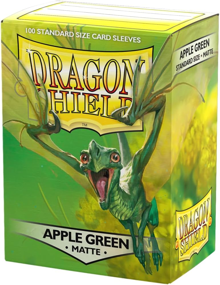 دراجون شيلد | Standard Size Card Matte Sleeves | 100 CT - Smooth u0026 Tough Premium TCG Sleeves | Compatible with Pokemon, Flesh u0026 Blood, One Piece u0026 Magic The Gathering | Apple Green - Matte - Image 1