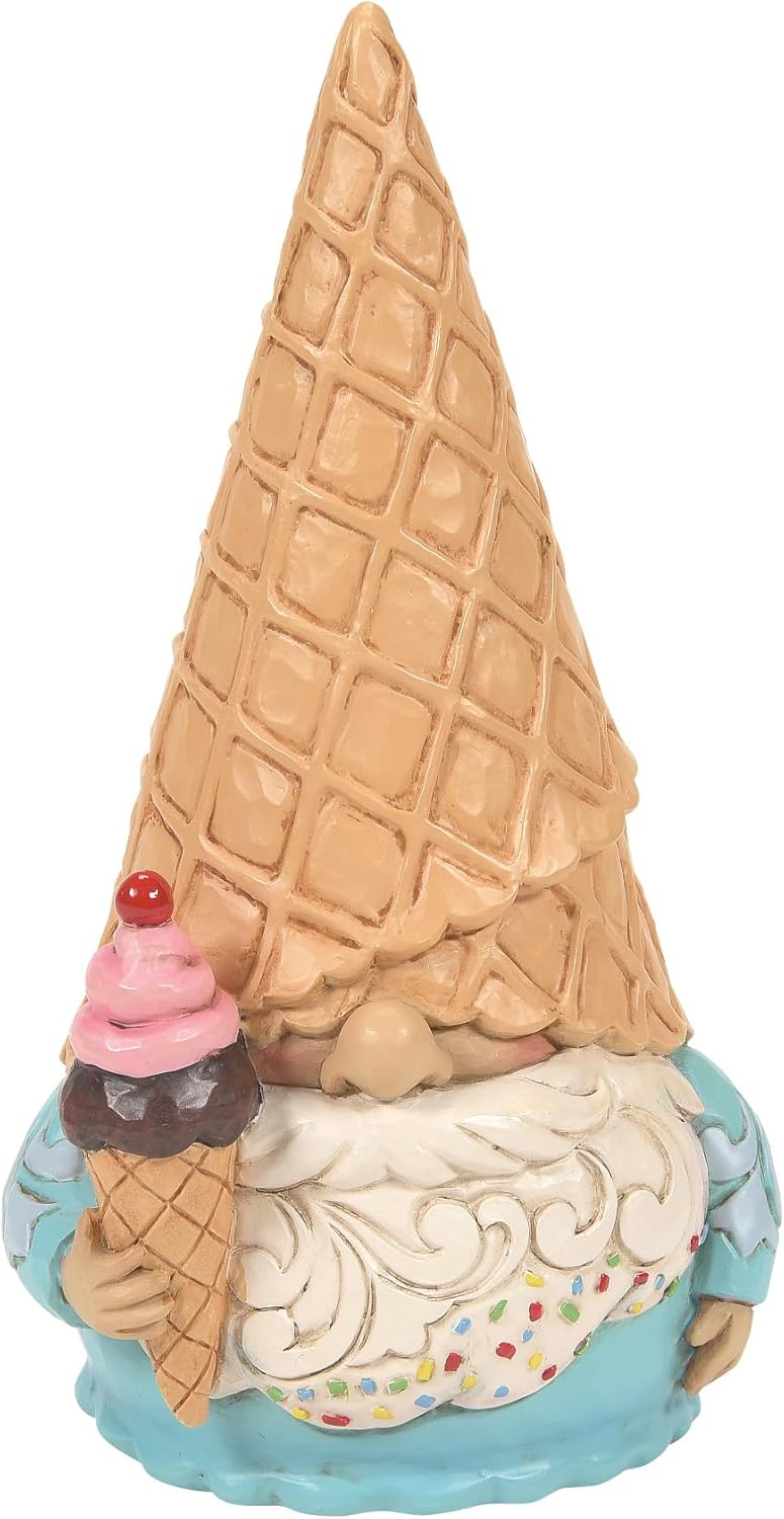 Enesco Jim Shore Heartwood Creek Ice Cream Soft Serve Gnome Figurine- Stone Resin Hand Painted Crafted Collectible Decorative Gnomes Figurines Summer Home Decor Statue, 6.3 Inch - Image 1