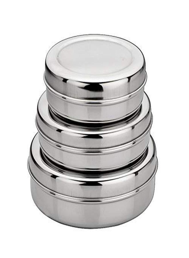 Bartan Star Belly Shape Stainless Steel Dabba Set 3 pcs (250ml,350ml,450ml) - Image 1