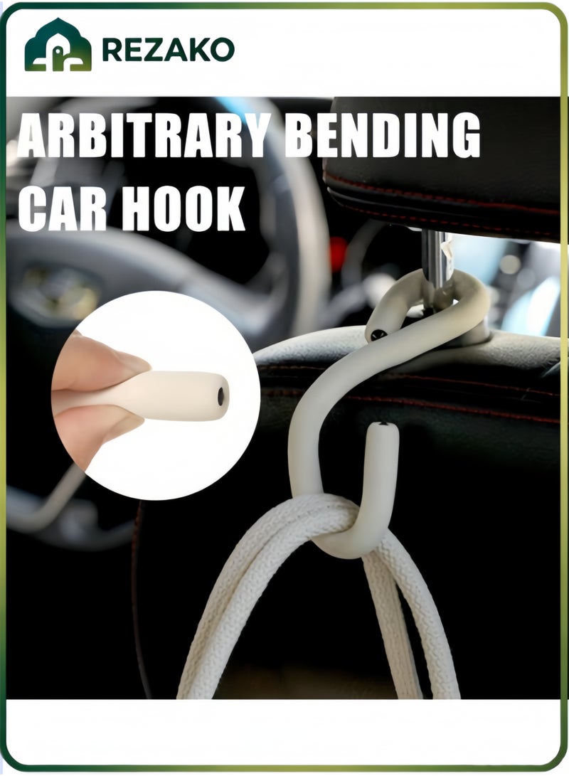 REZAKO Car seat back Organizer Hooks，Car Organizers Flexible Hook Adjustable to any shape，Headrest Hooks，Car Hand Bag Hooks，Toy Organizer Hooks,Car Seat Back Storage Hook - Image 1