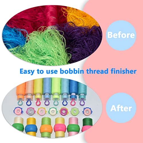 Renashed 142 Pcs Bobbin Thread Organizing Clips, 70 Bobbin Holder Clips Color Thread Clips Holder, 32 Silicone Holder Bobbin Holders, 40 Bobbin Thread Holders for Quilting Sewing Machine Spool Organizing - Image 4