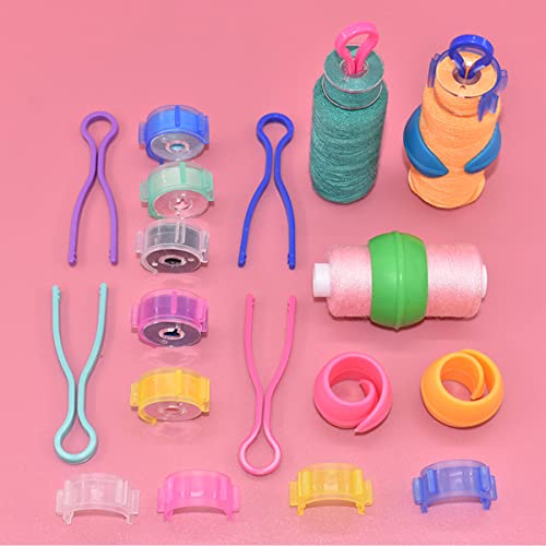 Renashed 142 Pcs Bobbin Thread Organizing Clips, 70 Bobbin Holder Clips Color Thread Clips Holder, 32 Silicone Holder Bobbin Holders, 40 Bobbin Thread Holders for Quilting Sewing Machine Spool Organizing - Image 5