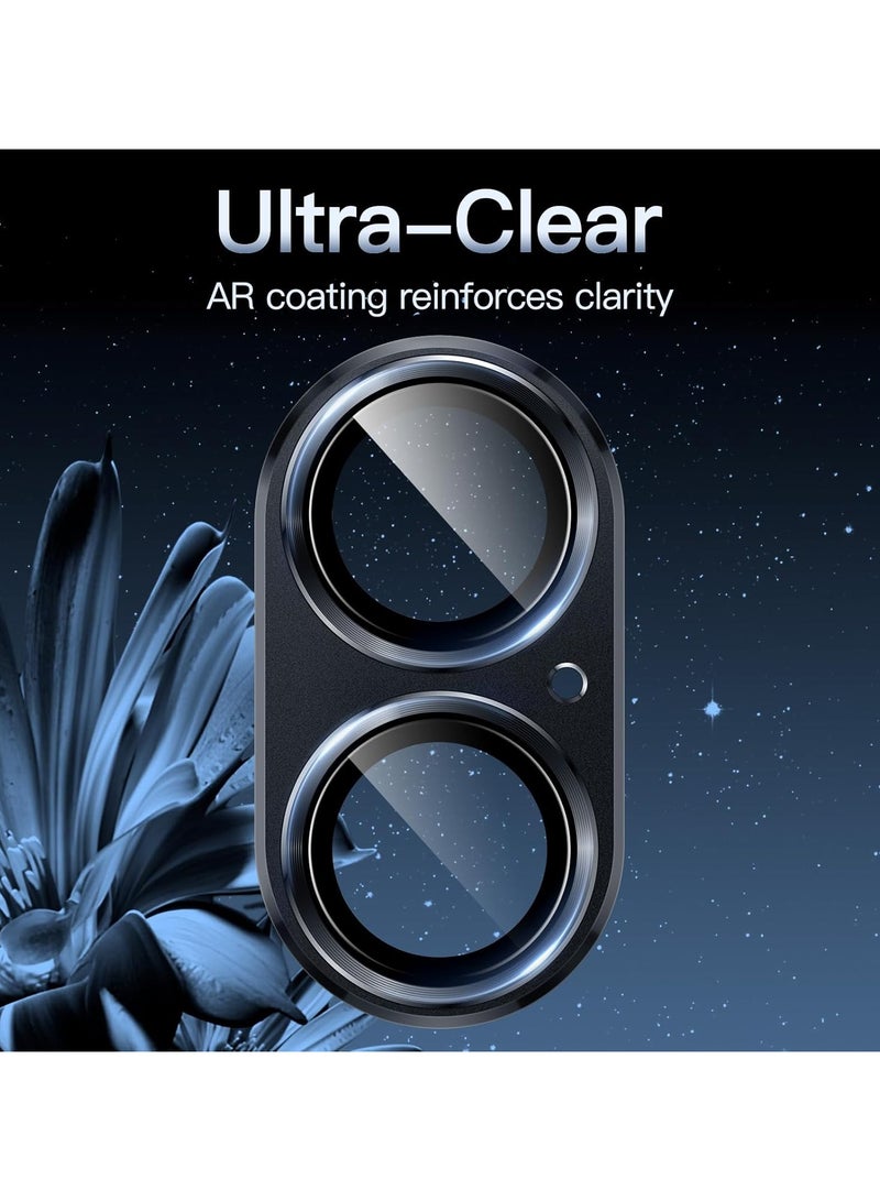 Compatible with iPhone 17 Camera Lens Protector, Anti-Scratch Tempered Glass Metal Camera Screen Protector Shockproof Full Protective Camera Lens Cover, Black - Image 5