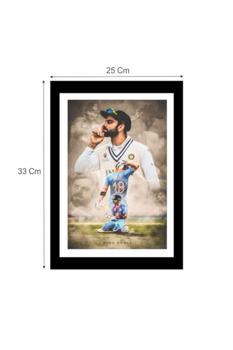 Akki Wold Virat Kohli Framed Poster For Living Room, Office, Cafe - Image 3