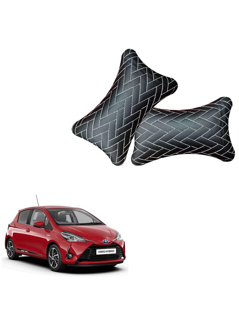 Adroitz AdroitZ Black Leathertte Material Neck Rest Cushion in ZigZag Design for Car_3737  - Image 1