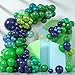 Teslite Blue and Green Balloon Garland Kit Navy Blue Dark Green Balloon Garland Arch Kit with Double Layer Chrome Blue Balloons Metallic Green Blue Balloons Green Confetti Balloons for Birthday Party Decor - Image 3
