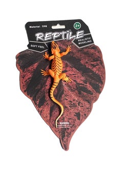 Galaxy Orange And Black Striped Lizard Toy with Blue Spots - Realistic Reptile Figurine | Detailed Plastic Model for Kids And Collectors