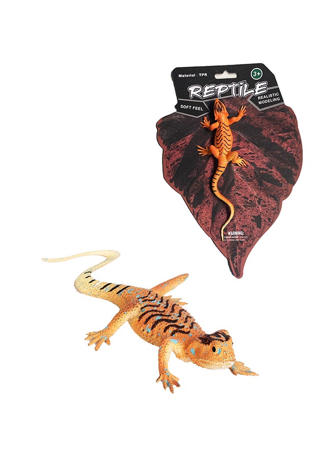Galaxy Toys - Galaxy Orange And Black Striped Lizard Toy with Blue Spots - Realistic Reptile Figurine | Detailed Plastic Model for Kids And Collectors - Image 1