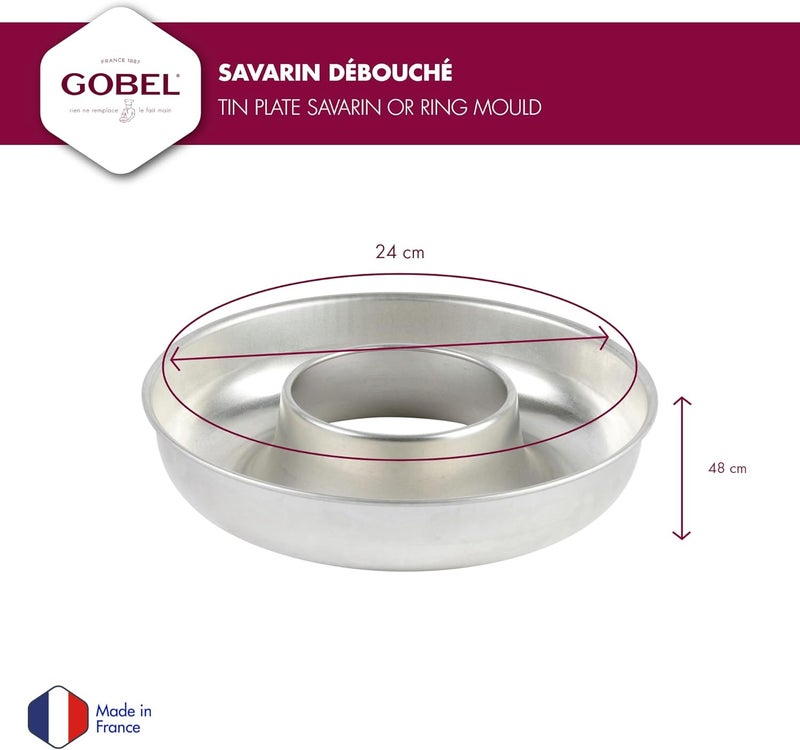 Gobel - Tin Plate Deep Savarin or Ring Mold - Ø9 1/2" x 2 1/4" - Image 3