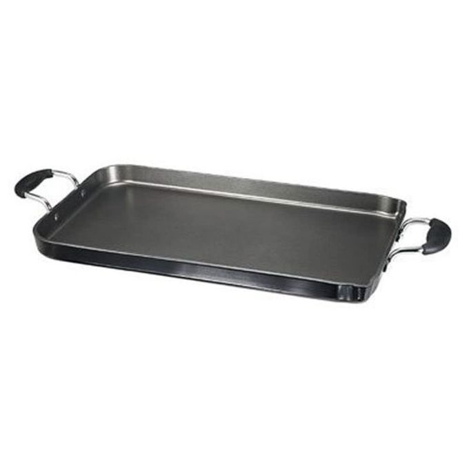 T-fal Specialty Nonstick Double Burner Griddle 18 Inch Oven Safe 350F Cookware, Pots and Pans, Dishwasher Safe Black - Image 1