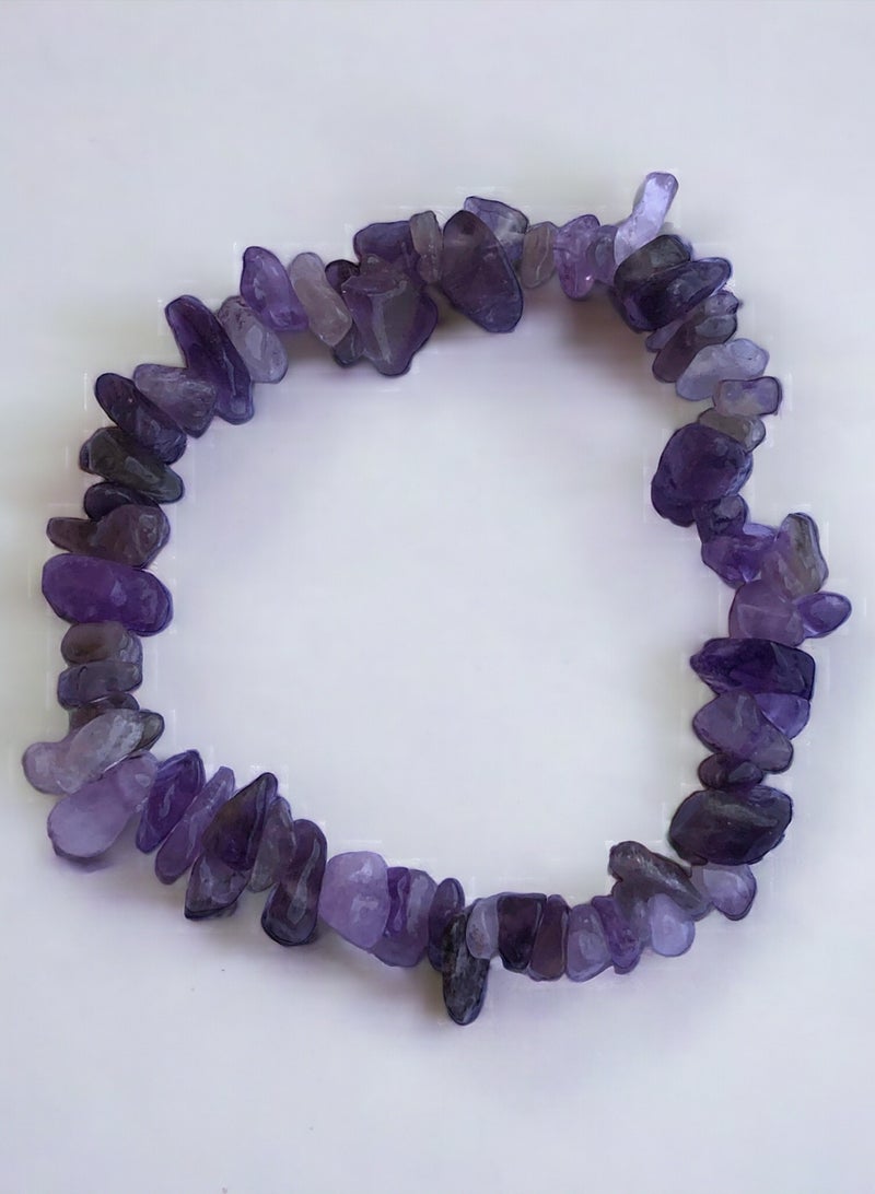 HADIGEMS Freeform Natual Amethyst Strech Bracelet - Image 2