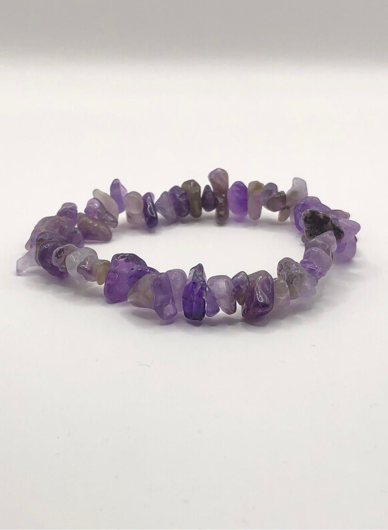 HADIGEMS Freeform Natual Amethyst Strech Bracelet - Image 4