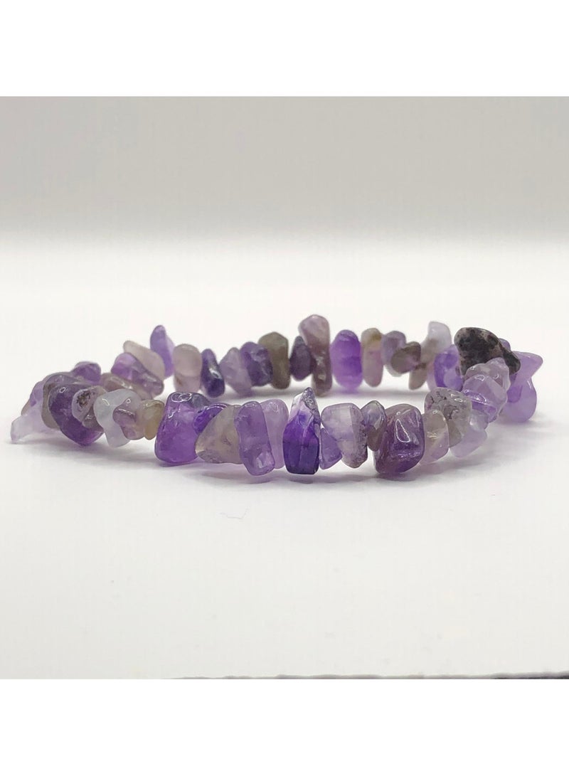 HADIGEMS Freeform Natual Amethyst Strech Bracelet - Image 3