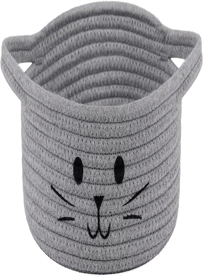 ALBY® Decor Basket, Nursery Basket for Baby Clothes, Toys, Laundry, Blanket, Cute Animal Storage Box, Large Woven Gift for Kids, Baby Showers- (GRAY, 9.8" W x 4" H) - Image 1