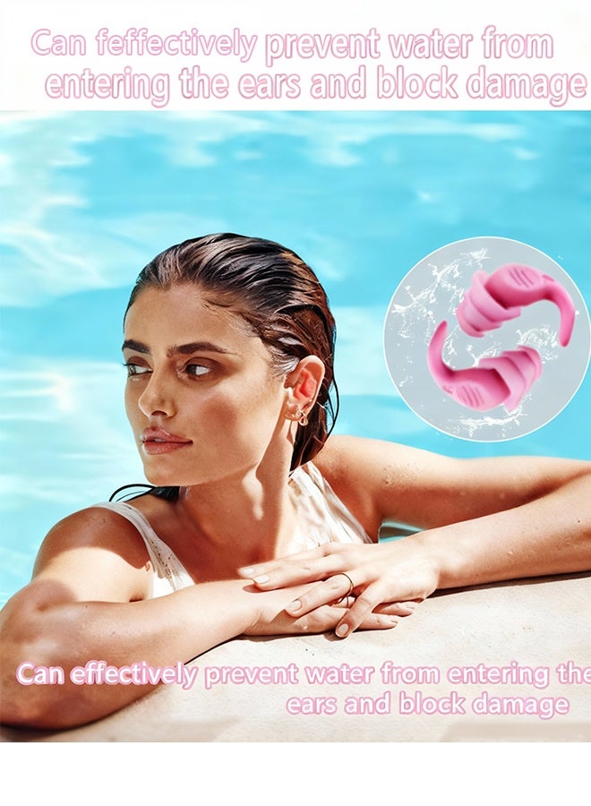3 Pairs Waterproof Silicone Earplugs, Reusable Noise Cancelling Ear Plugs for Swimming, Sleeping, Travel, Shooting, Office, Comfortable & Secure Fit Long Description - Image 5