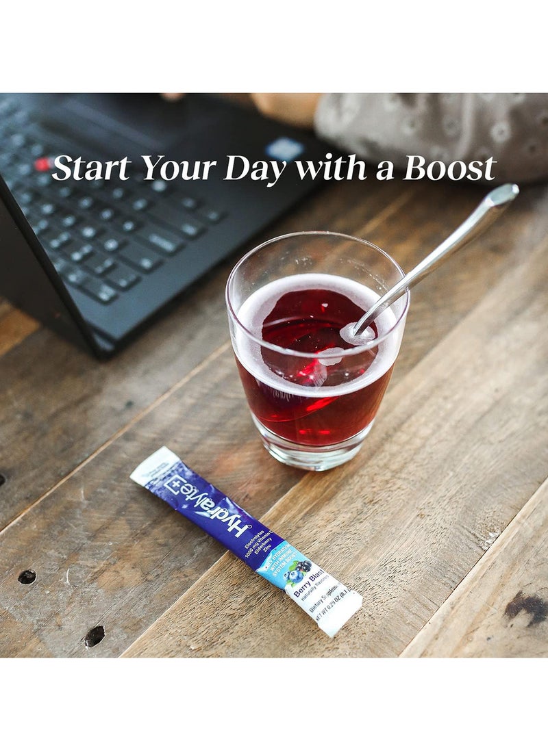 Electrolyte Hydration Powder Packets Lightly Sparkling Instant Dissolve All Natural Berry Blast 12 Ct