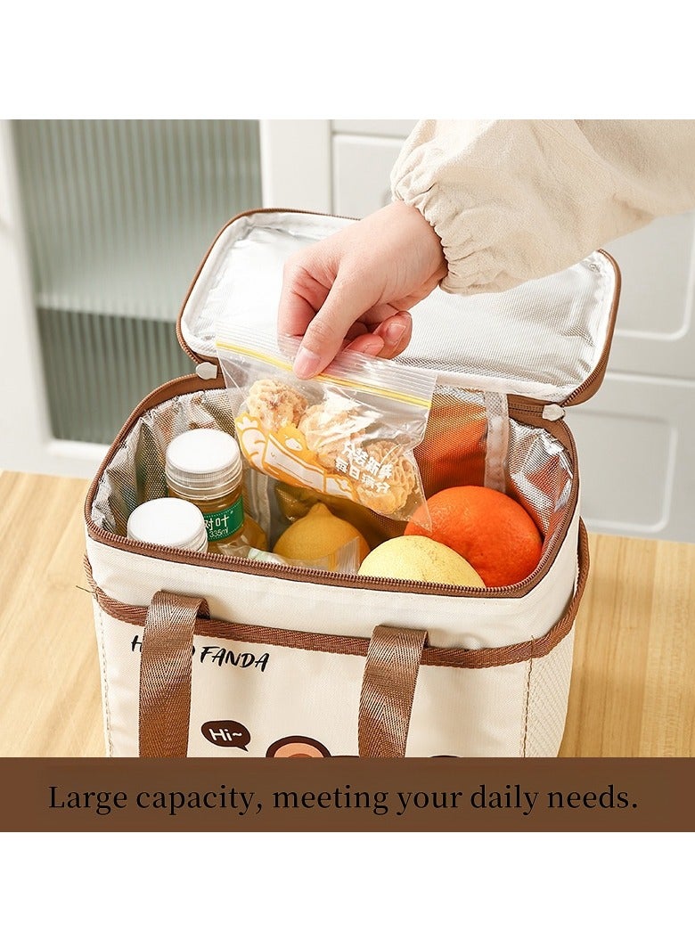 Insulated Lunch Box Bag Kids, Leak-Proof Waterproof and Stain-resistant lunch tote bag, Large Reusable Lunch Box Carrier Bento Cooler Tote Bag for boys and Girls, Light-weight Portable Lunch Box Bag for School, Kindergarten, Picnic and Travel. Storage Bag for Camping and Picnicking(24x24.5x15.5 cm) - Image 2